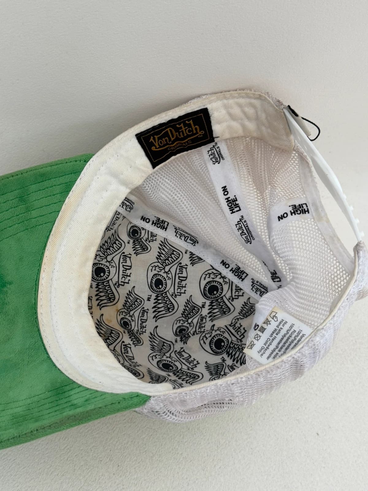 Casquette trucker Von Dutch verte effet suédé filet blanc réglable taille unique - SK260644 - Photo 5/7