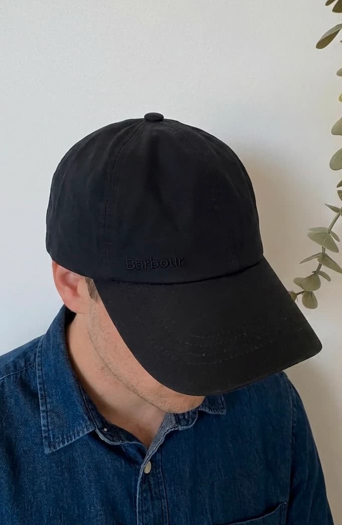 Casquette Barbour noire coton huilé réglable doublure tartan taille unique - FP260343 - Photo 1/5