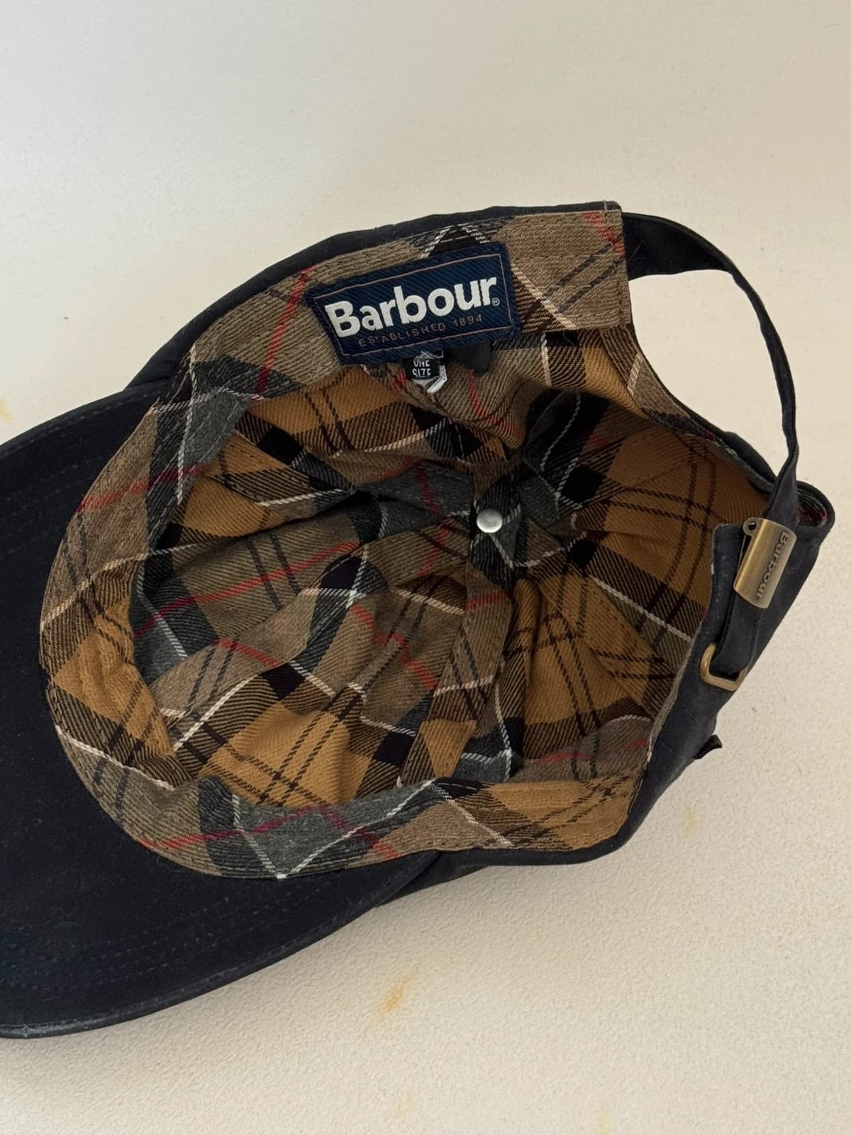 Casquette Barbour noire coton huilé réglable doublure tartan taille unique - FP260343 - Photo 4/5