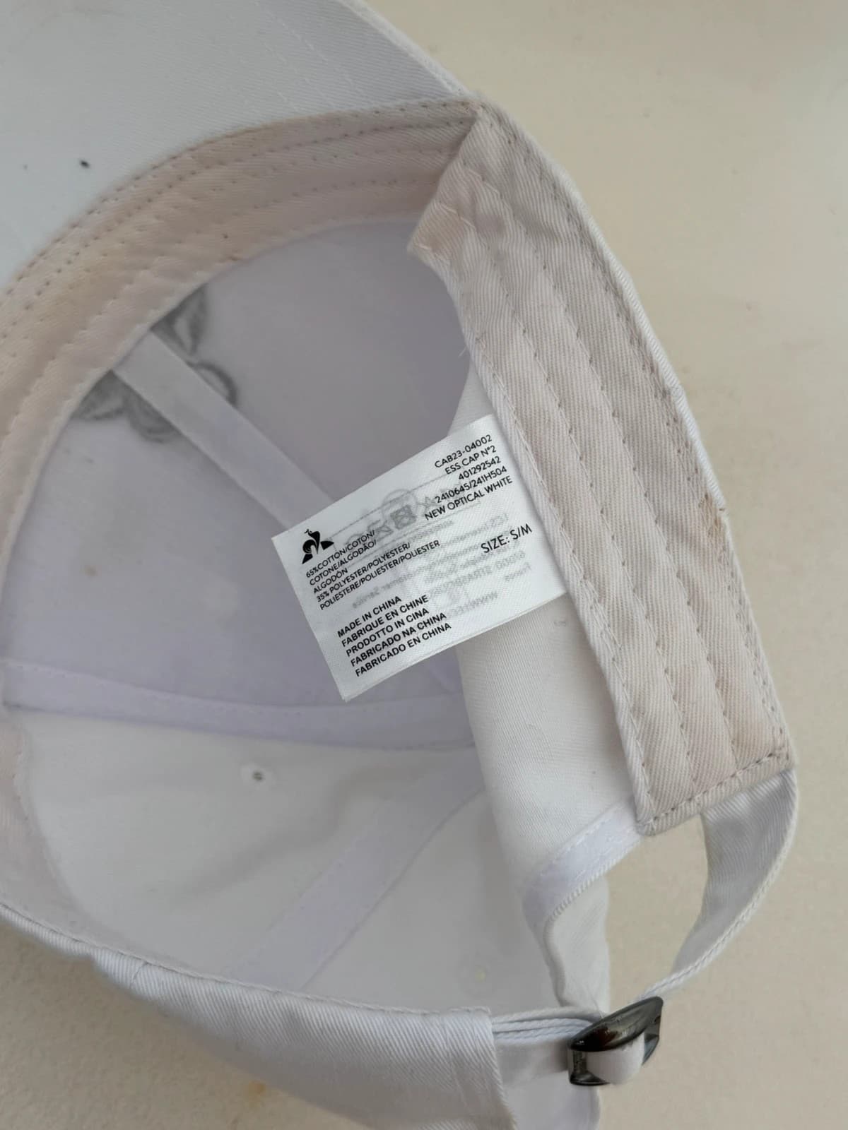 Casquette Le Coq Sportif blanche réglable taille S/M logo brodé - DN260548 - Photo 5/5