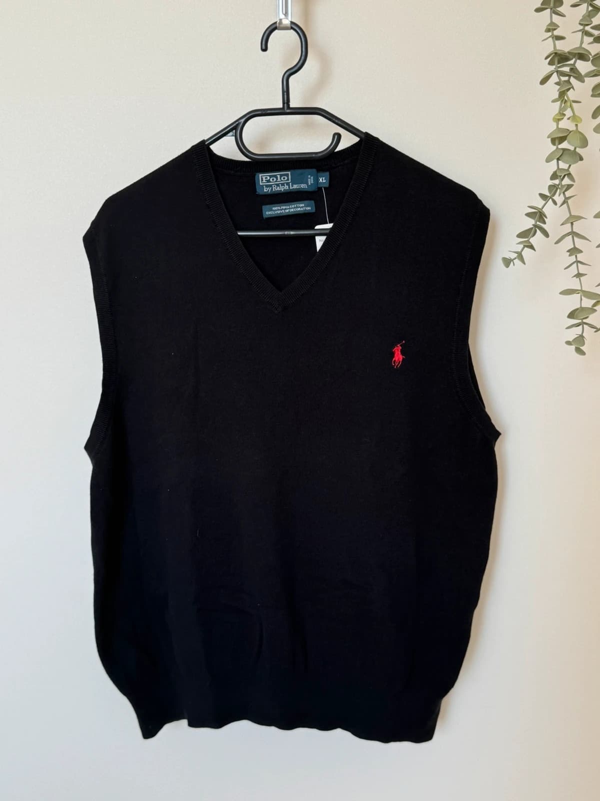 Pull sans manches col V Polo Ralph Lauren noir coton Pima taille XL - PP2603395 - Photo 2/8