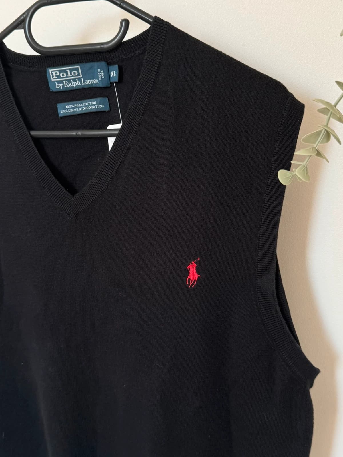 Pull sans manches col V Polo Ralph Lauren noir coton Pima taille XL - PP2603395 - Photo 3/8
