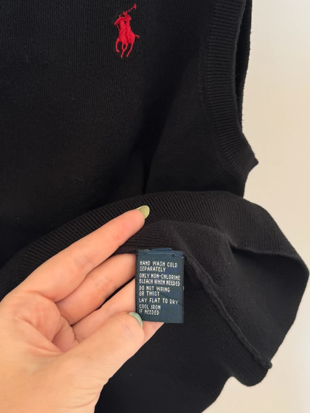 Pull sans manches col V Polo Ralph Lauren noir coton Pima taille XL - PP2603395 - Photo 5/8