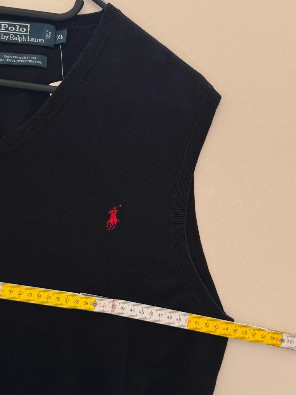 Pull sans manches col V Polo Ralph Lauren noir coton Pima taille XL - PP2603395 - Photo 7/8