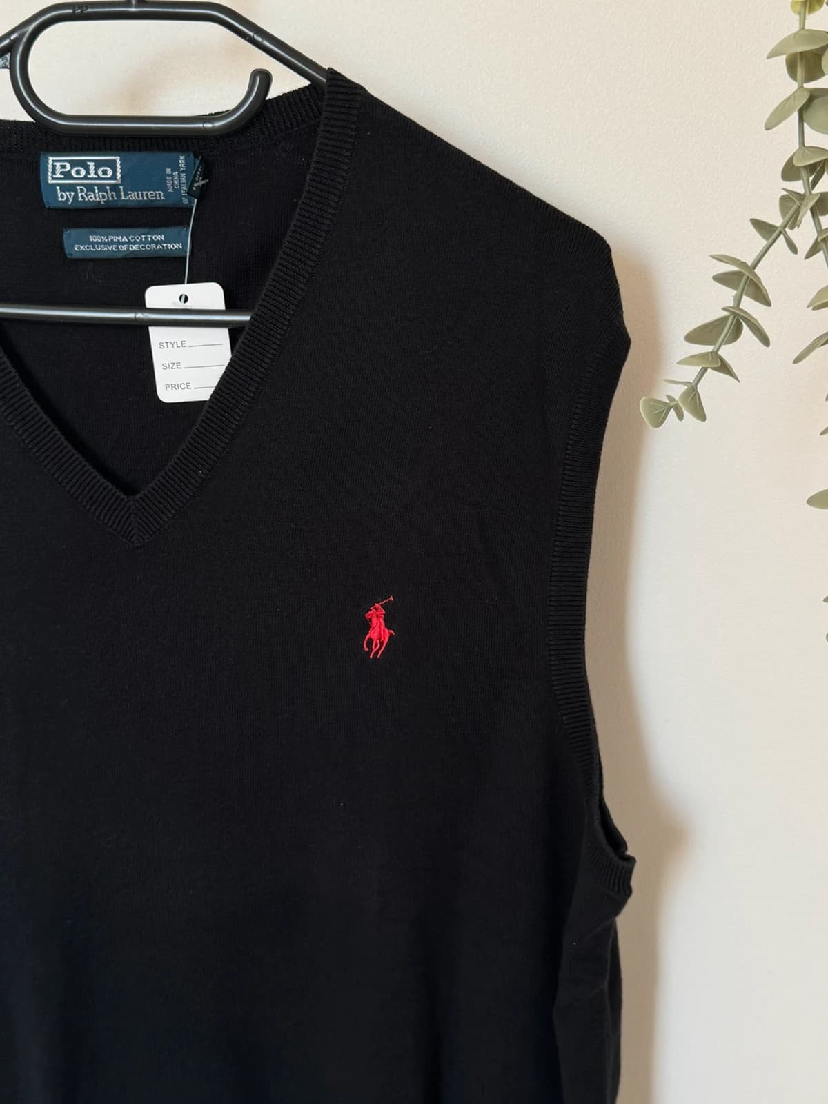 Pull sans manches col V Polo Ralph Lauren noir coton pima taille XL - PP2603398 - Photo 3/8