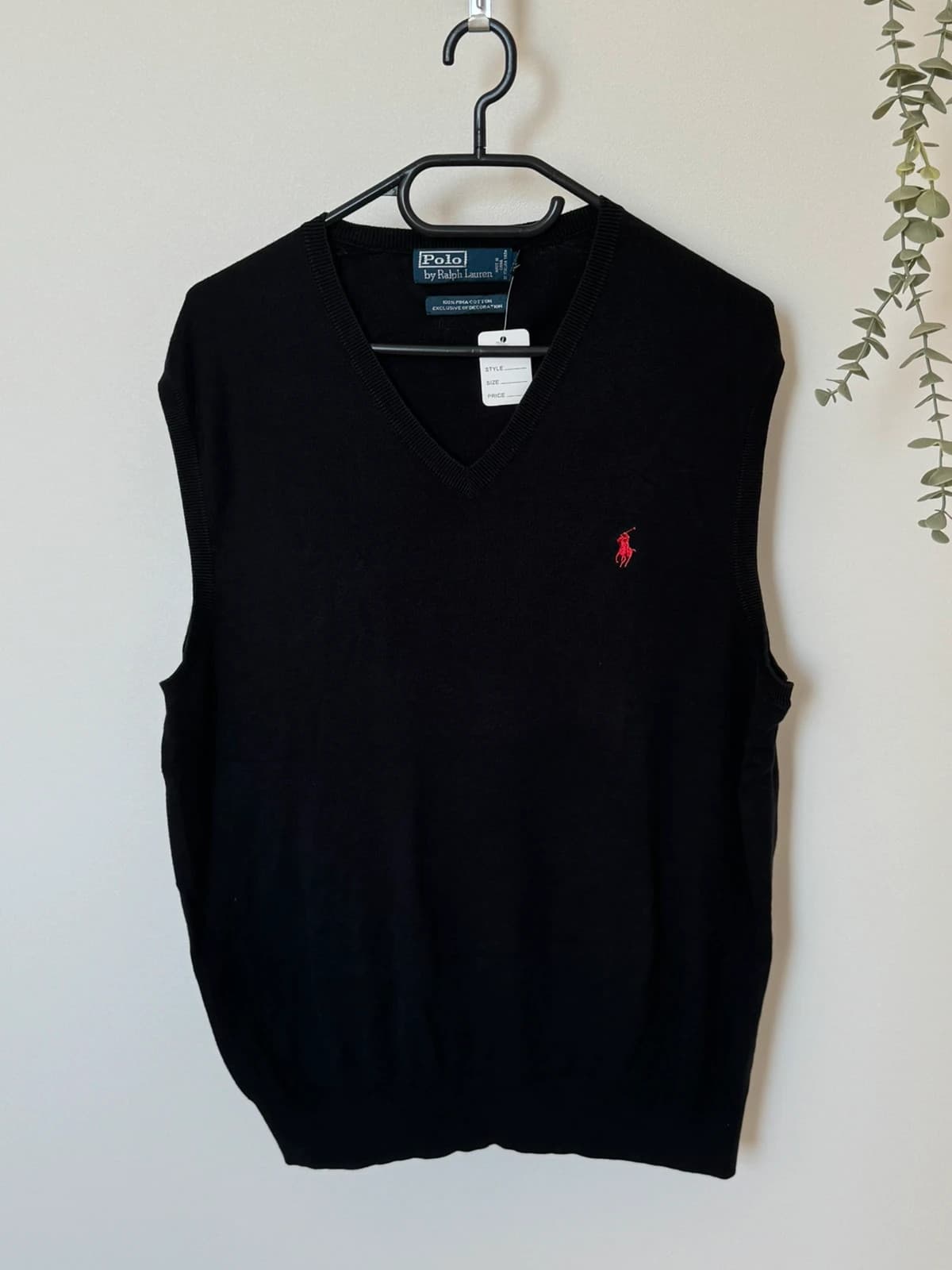 Pull sans manches col V Polo Ralph Lauren noir coton pima taille XL - PP2603398 - Photo 2/8