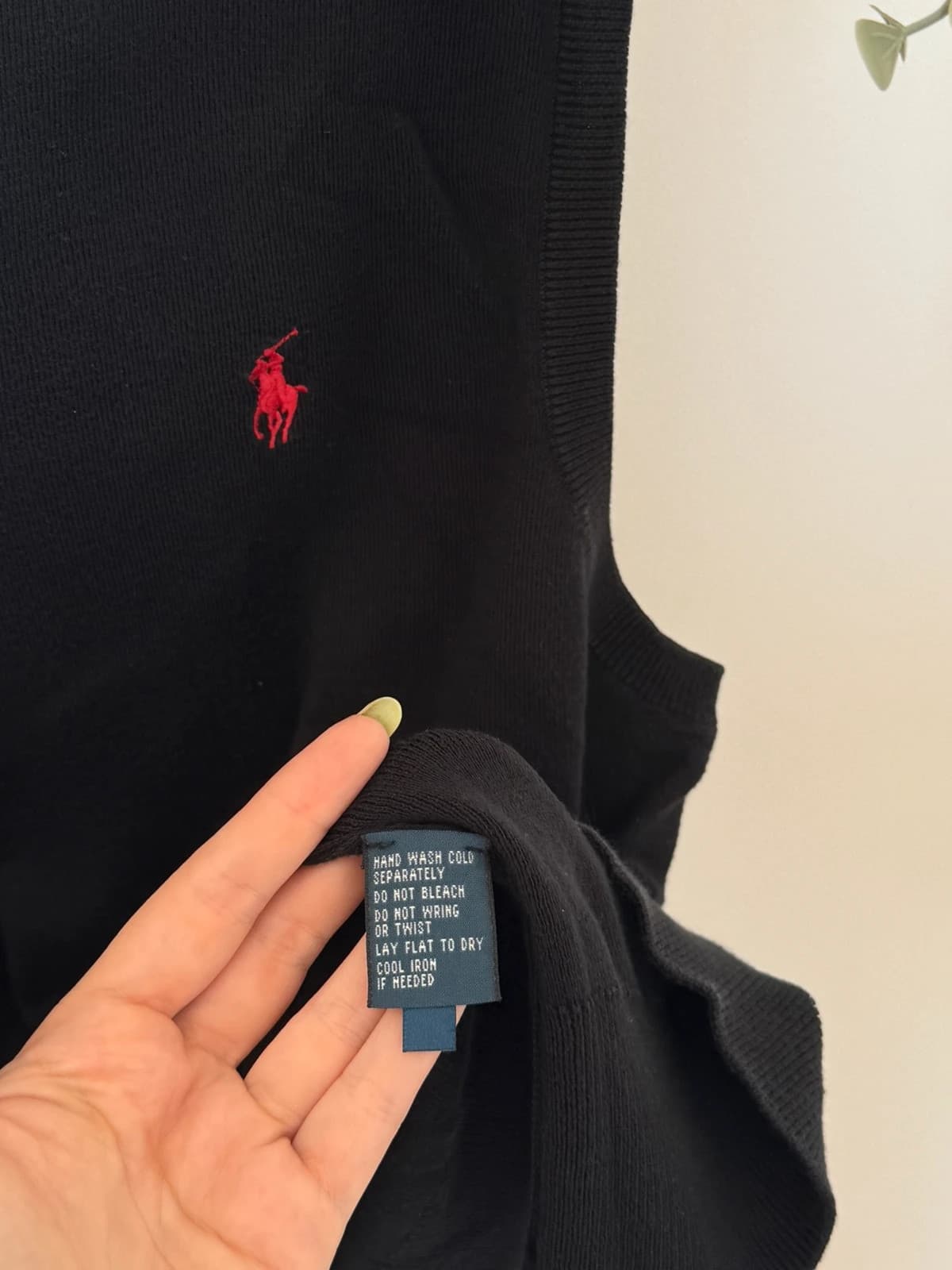 Pull sans manches col V Polo Ralph Lauren noir coton pima taille XL - PP2603398 - Photo 5/8