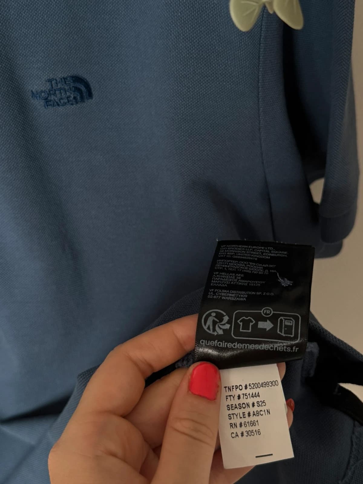 Polo piqué The North Face bleu ardoise taille L - FP260725 - Photo 7/10