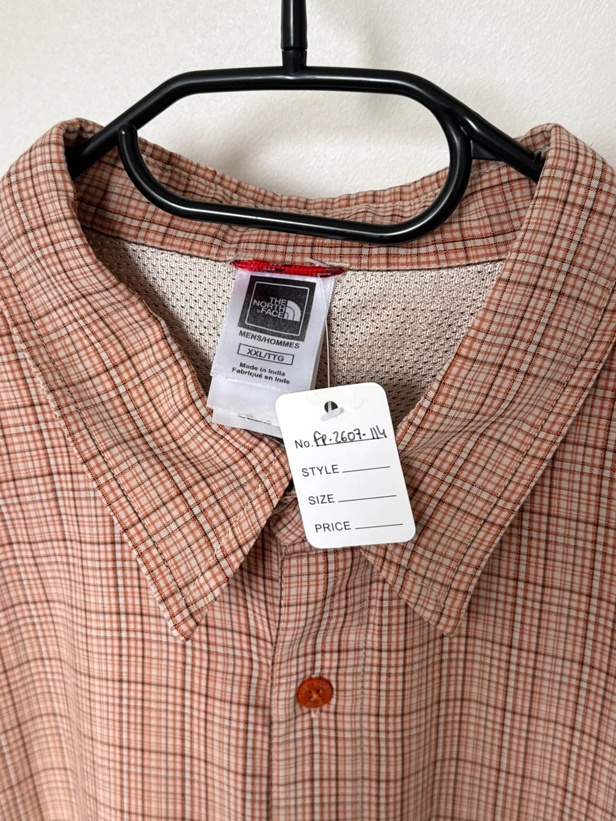 Chemise randonnée The North Face beige orange à carreaux taille XXL - FP2607114 - Photo 3/9