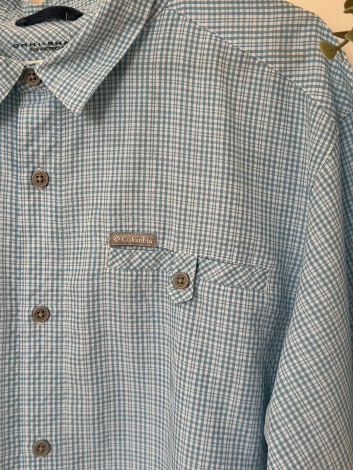 Chemise randonnée Columbia Omni-Shade carreaux bleu ciel XXL - FP2607113 - Photo 5/9