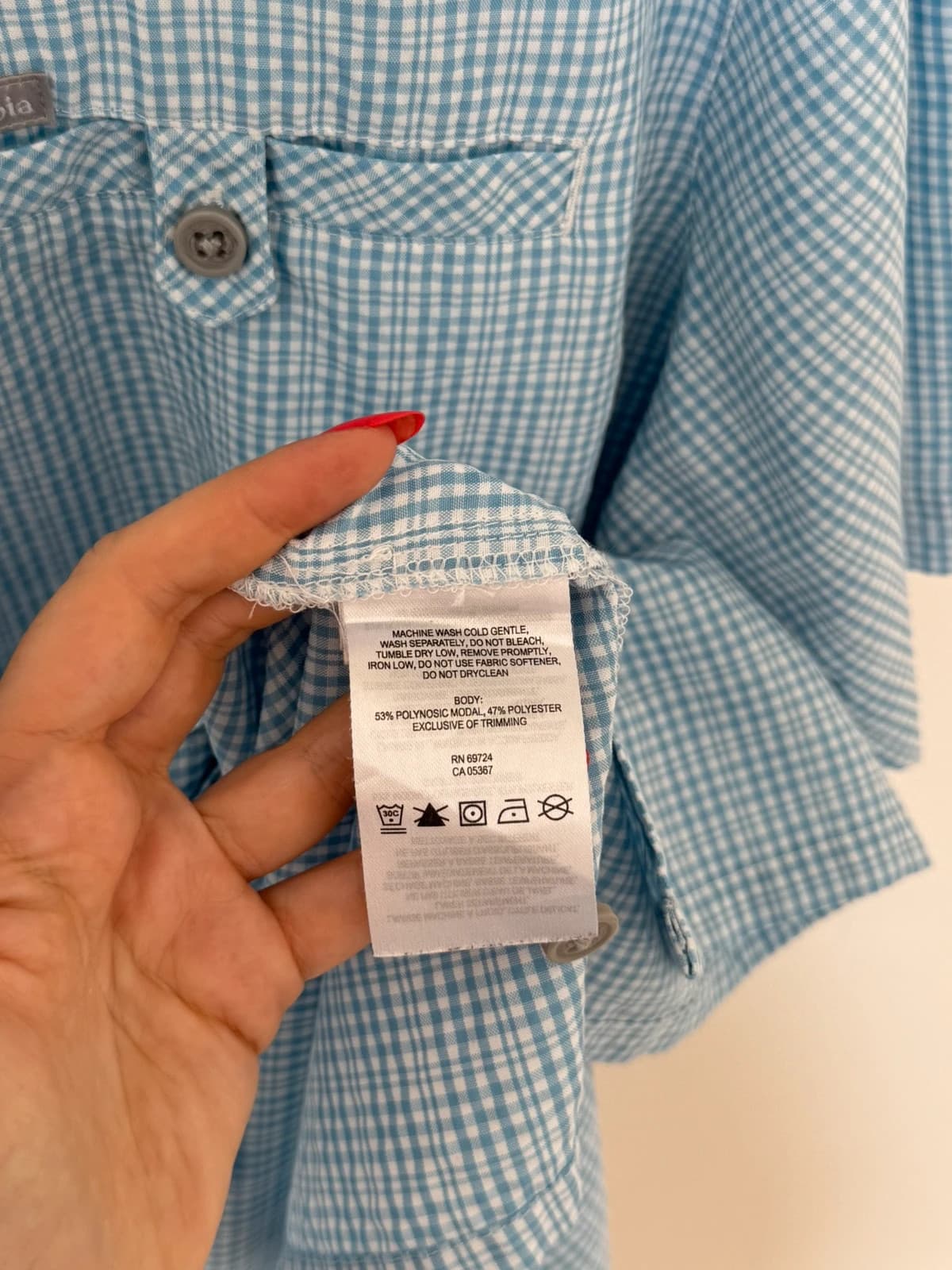 Chemise randonnée Columbia Omni-Shade carreaux bleu ciel XXL - FP2607113 - Photo 6/9
