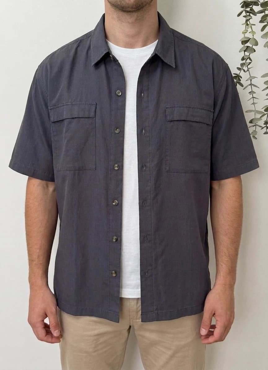 Chemise manches courtes large Columbia GRT gris anthracite taille M - FP2607101 - Photo 1/8