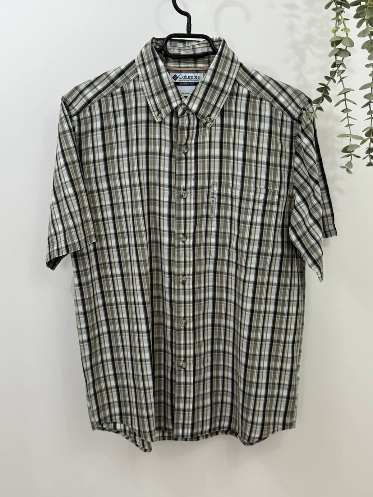 Chemise manches courtes Columbia à carreaux beige kaki gris taille M - FP2607106 - Photo 2/7