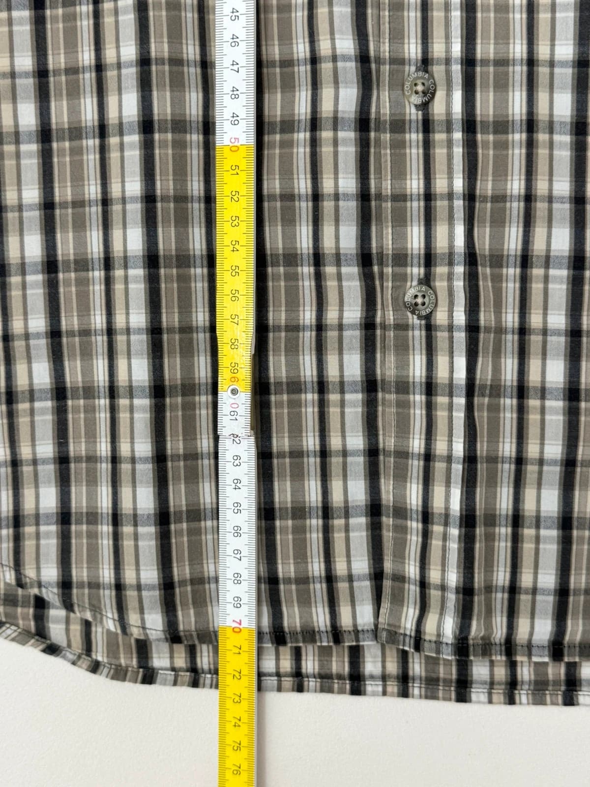Chemise manches courtes Columbia à carreaux beige kaki gris taille M - FP2607106 - Photo 7/7