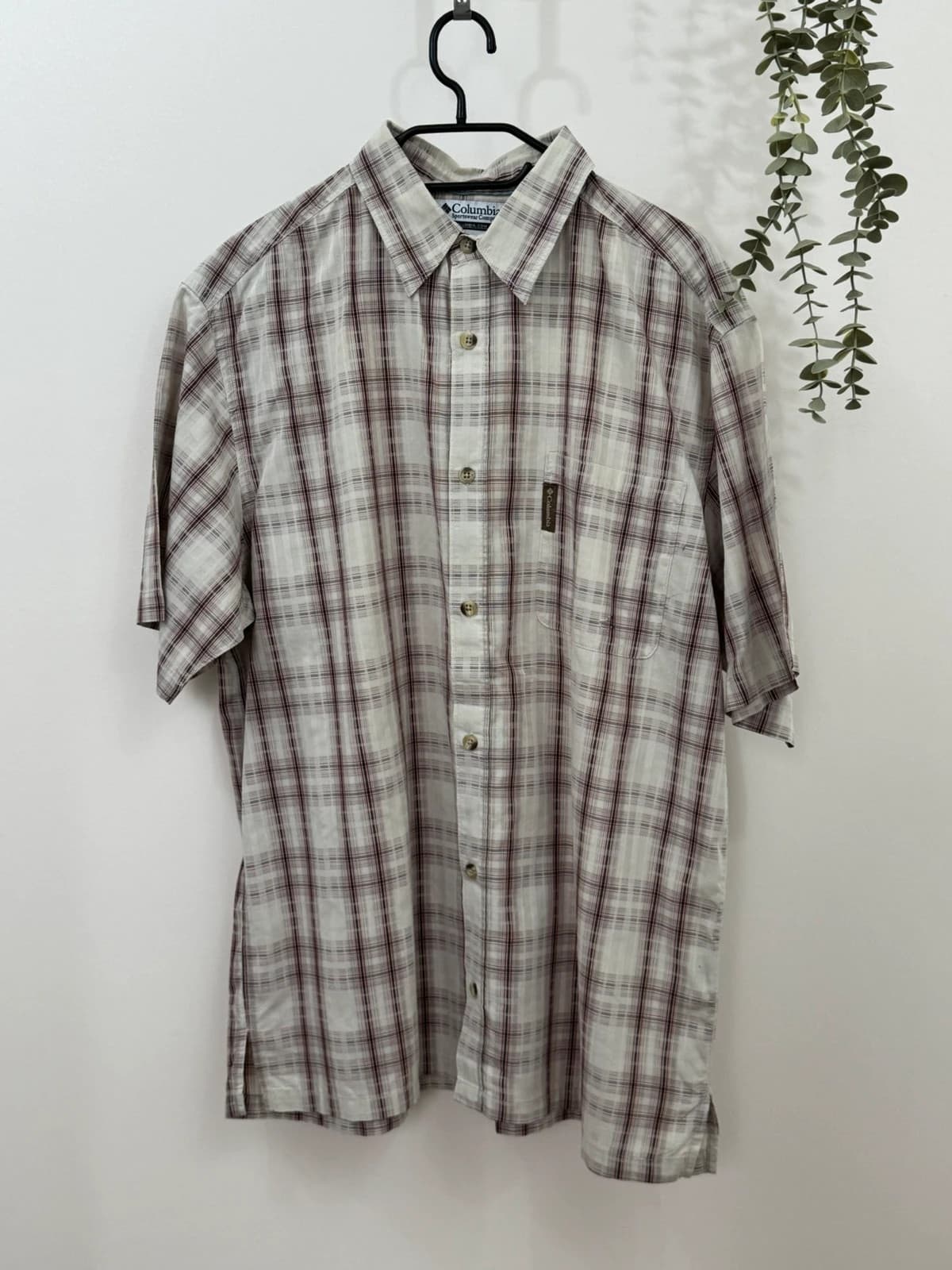 Chemise manches courtes Columbia à carreaux beige bordeaux taille XL - FP2607100 - Photo 2/9