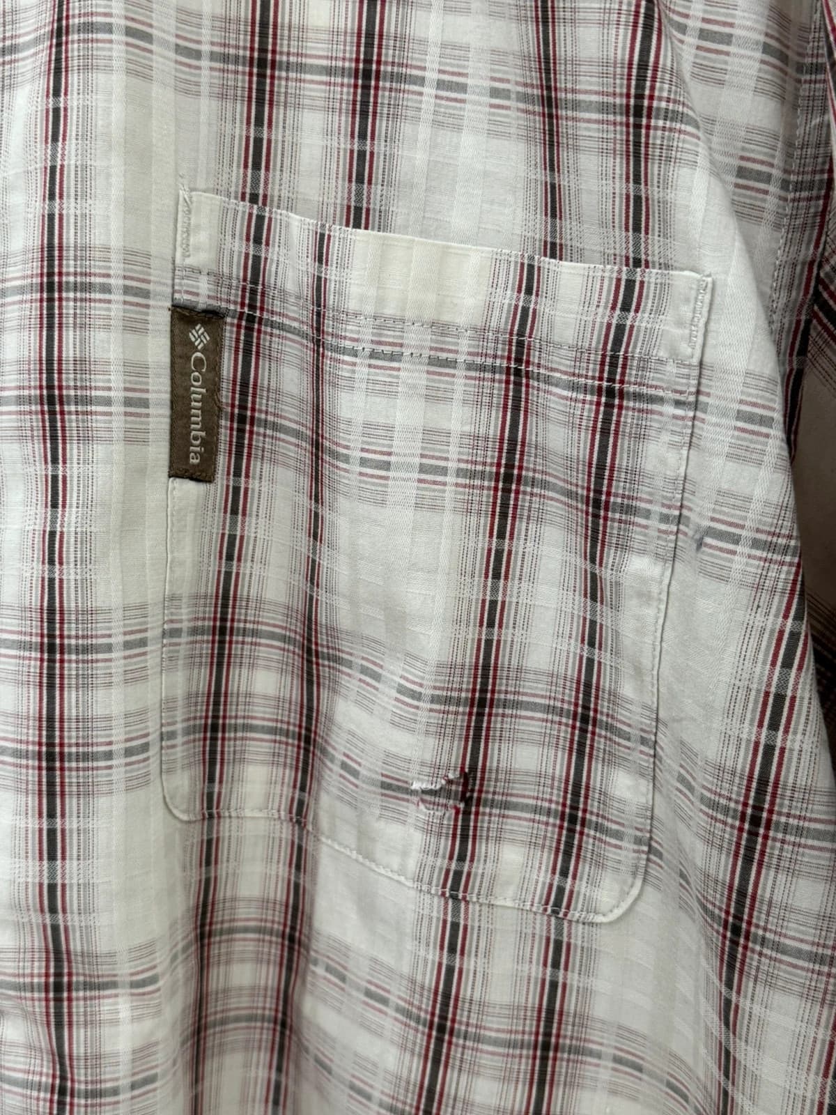 Chemise manches courtes Columbia à carreaux beige bordeaux taille XL - FP2607100 - Photo 6/9