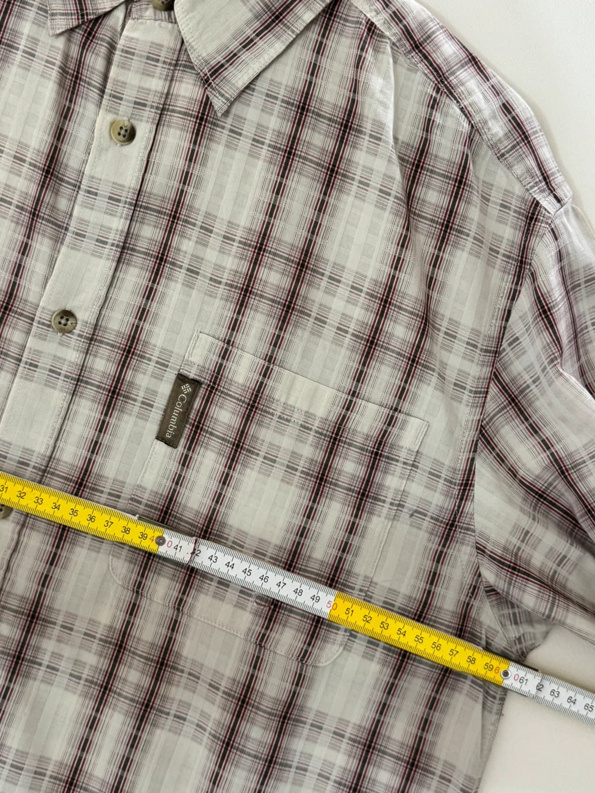 Chemise manches courtes Columbia à carreaux beige bordeaux taille XL - FP2607100 - Photo 8/9