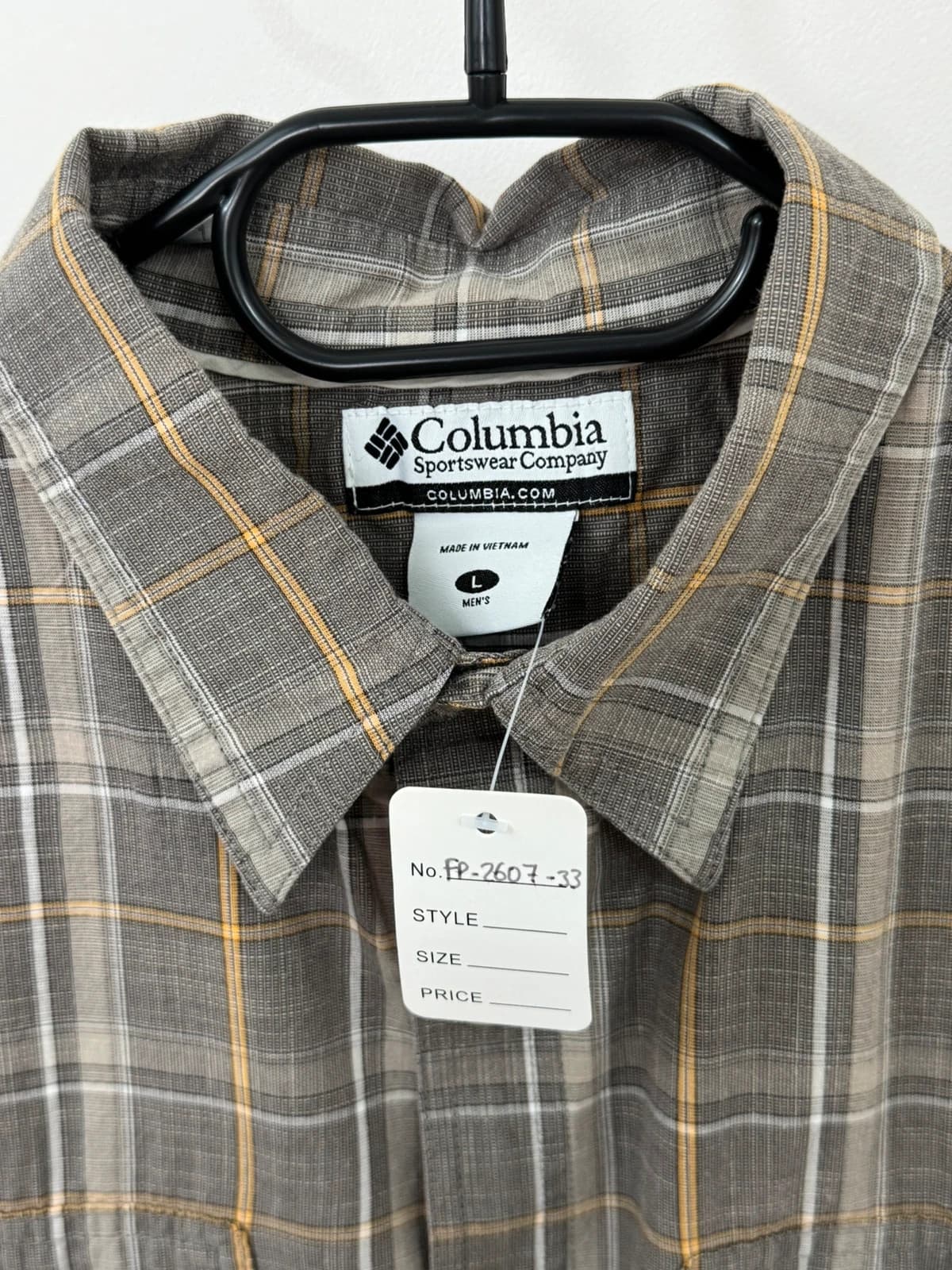 Chemise manches courtes Columbia à carreaux marron taille L - FP260733 - Photo 3/9