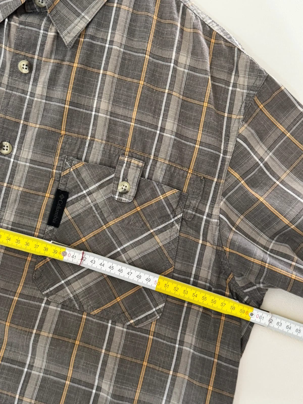 Chemise manches courtes Columbia à carreaux marron taille L - FP260733 - Photo 8/9