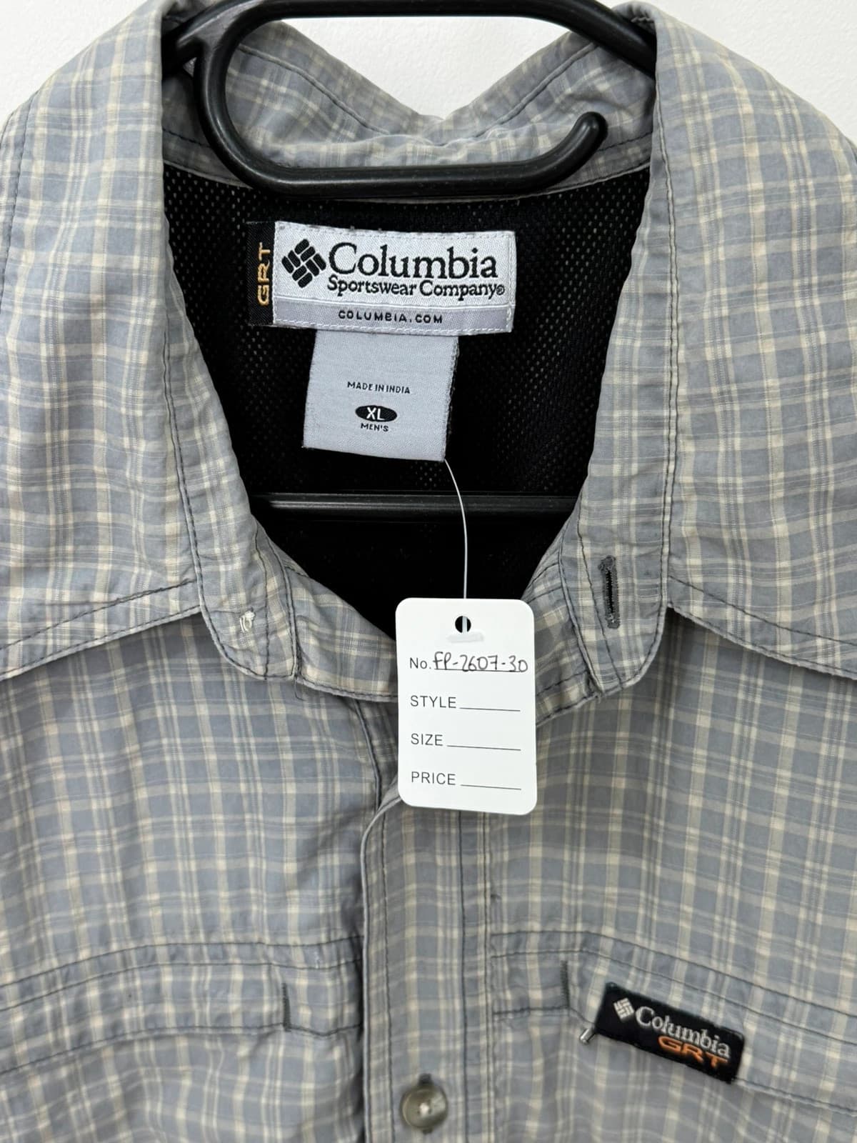 Chemise Columbia GRT Omni-Dry à carreaux gris beige taille XL - FP260730 - Photo 3/10