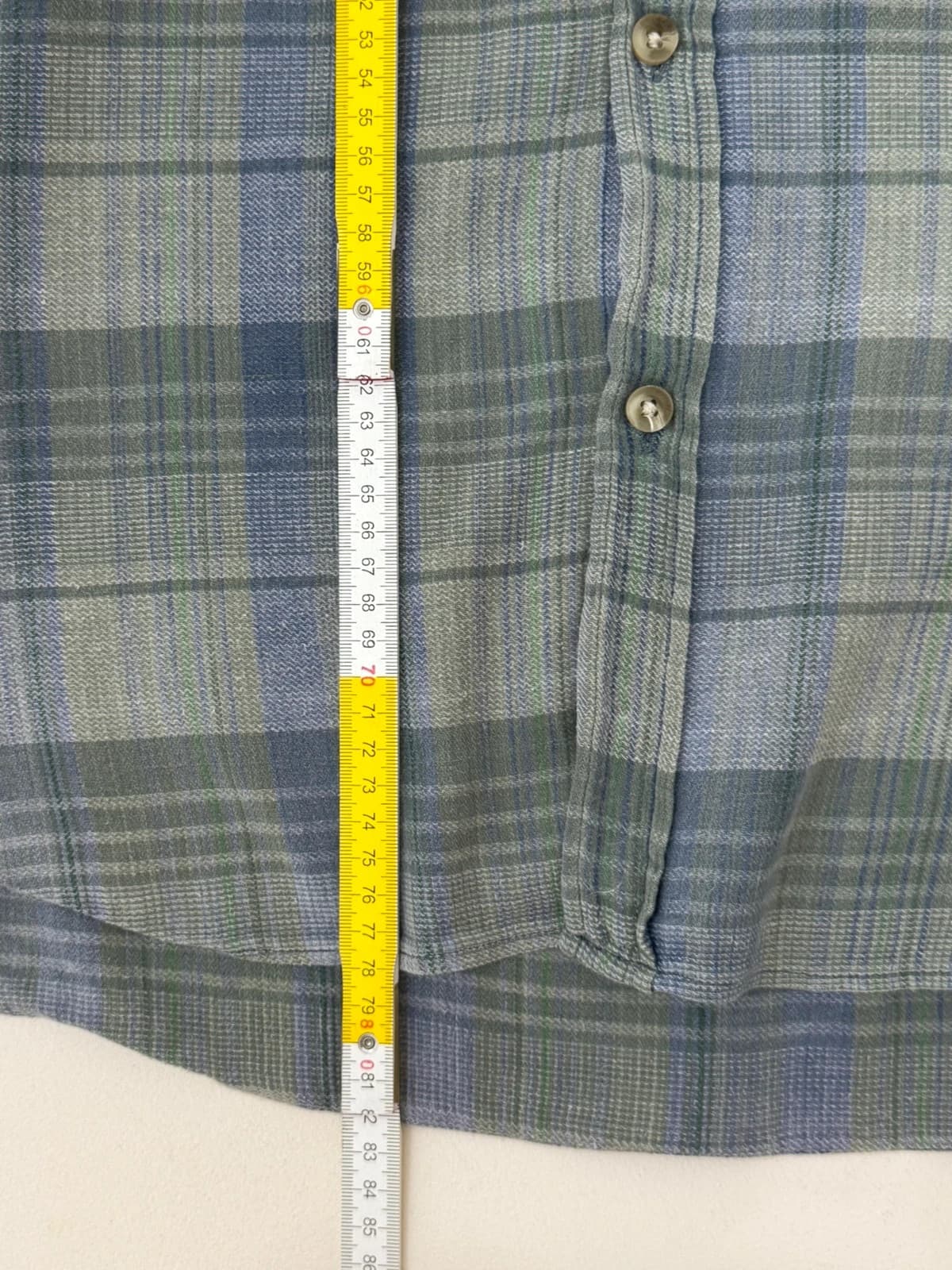 Chemise manches courtes Columbia à carreaux vert sauge bleu taille L - FP260729 - Photo 7/7