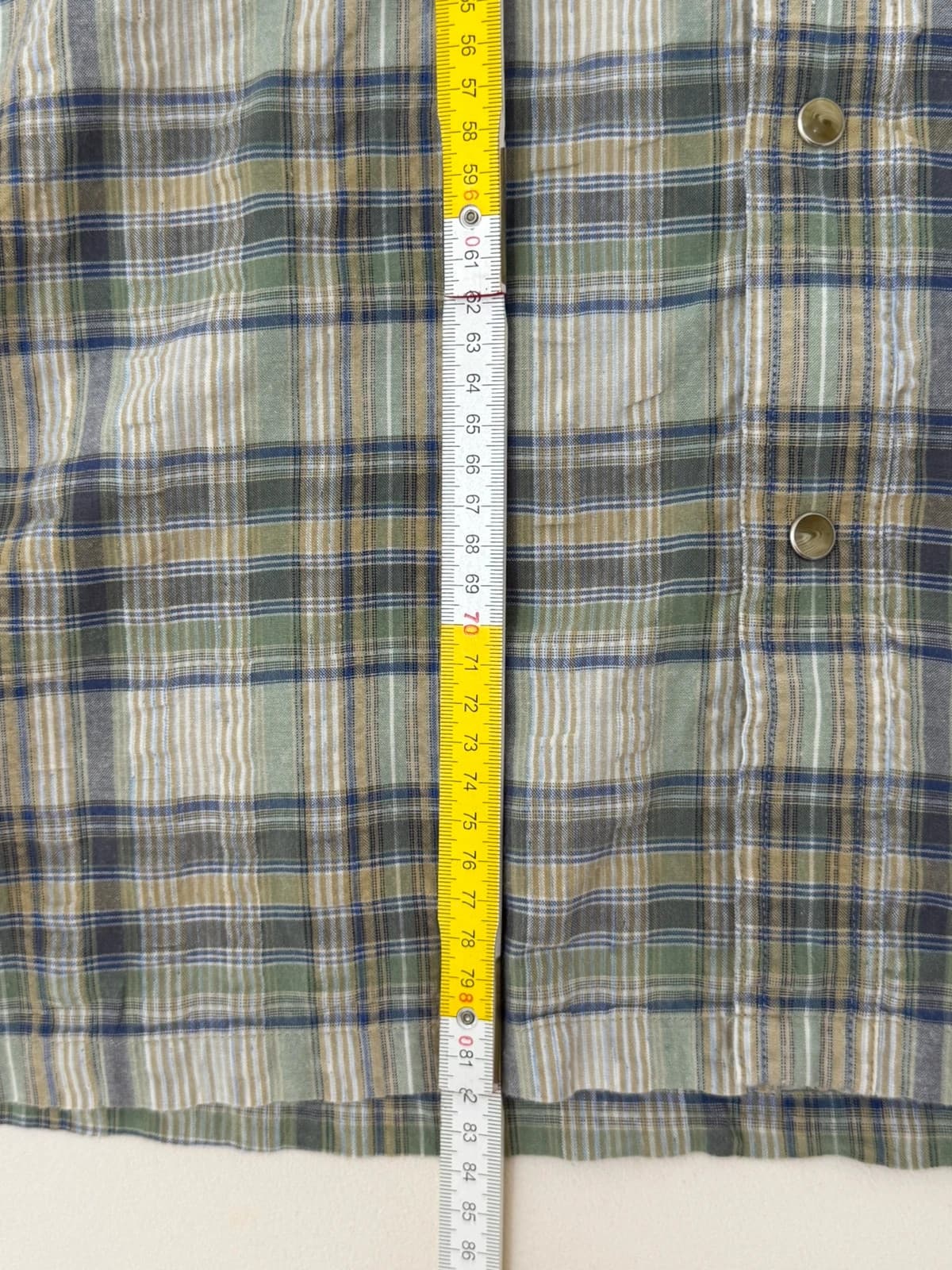 Chemise manches courtes Timberland à carreaux vert bleu beige taille XL - FP260791 - Photo 8/8