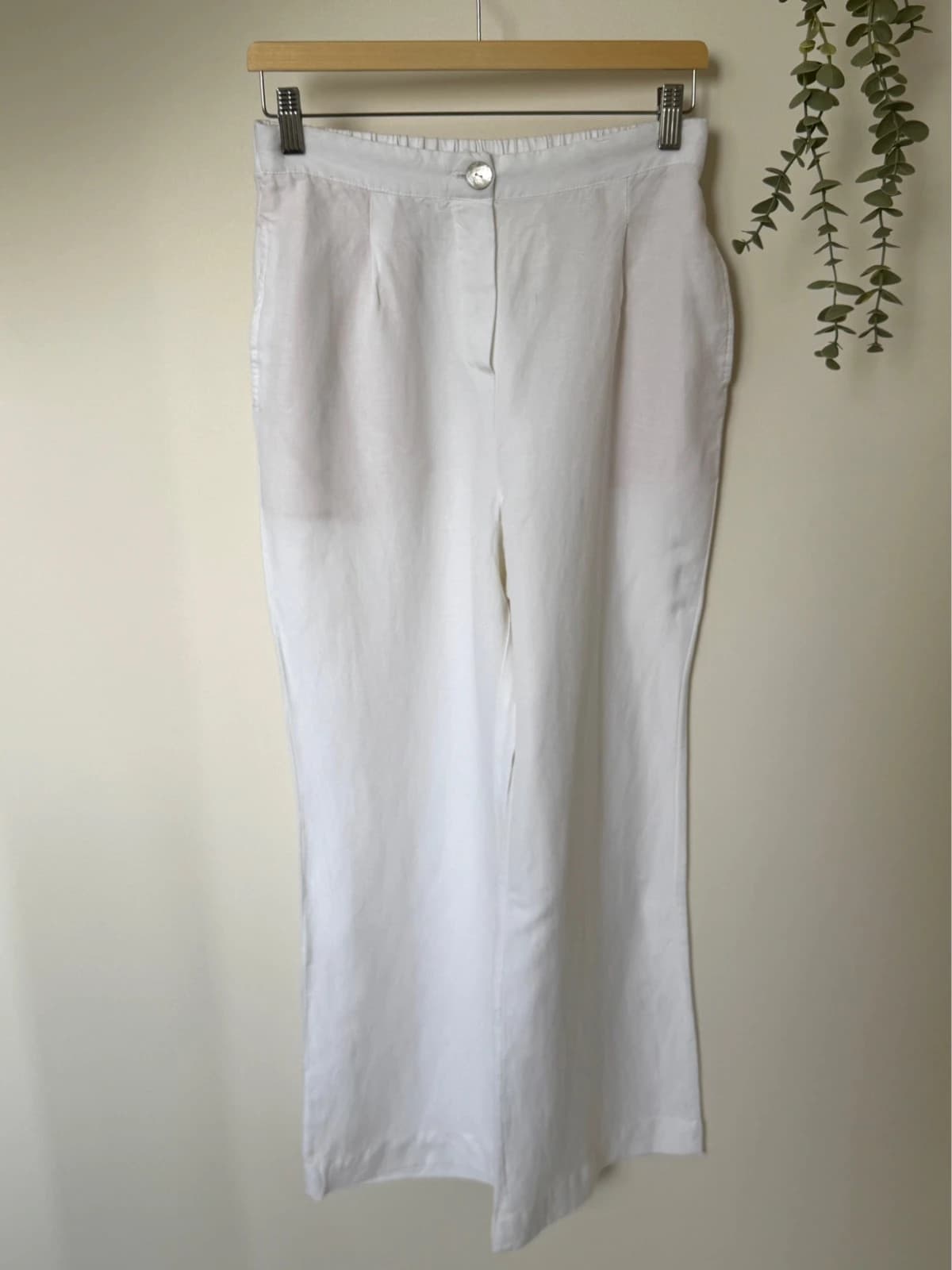 Pantalon fluide Oysho blanc lin taille M - VG26079 - Photo 2/10