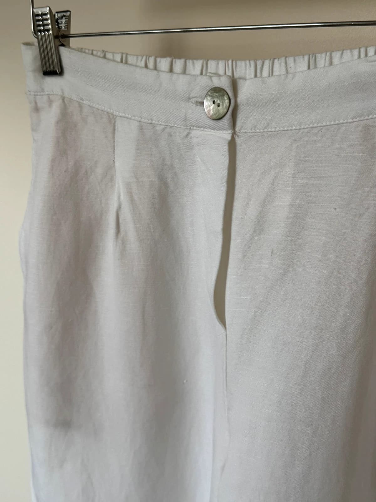 Pantalon fluide Oysho blanc lin taille M - VG26079 - Photo 4/10