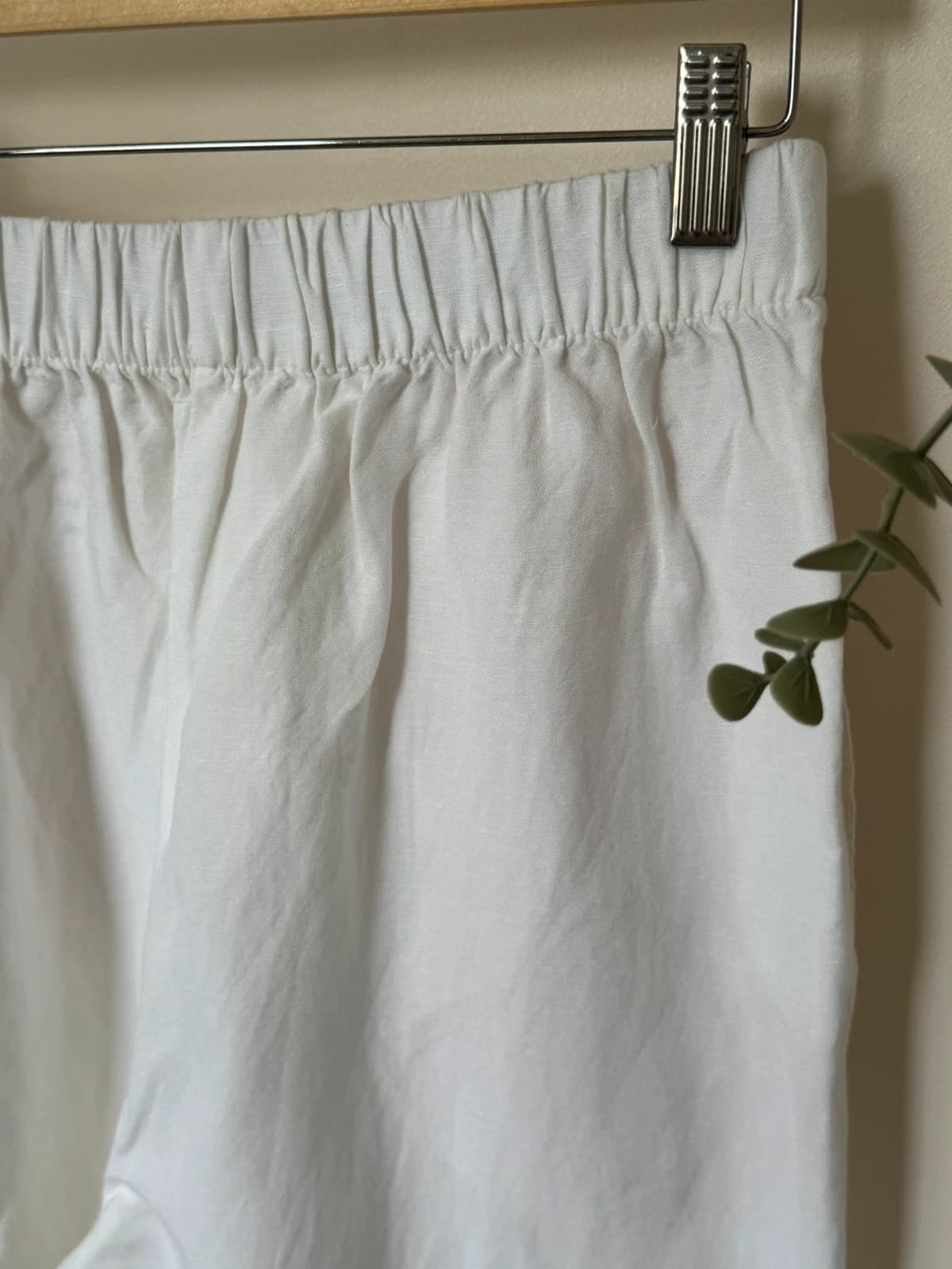 Pantalon fluide Oysho blanc lin taille M - VG26079 - Photo 6/10