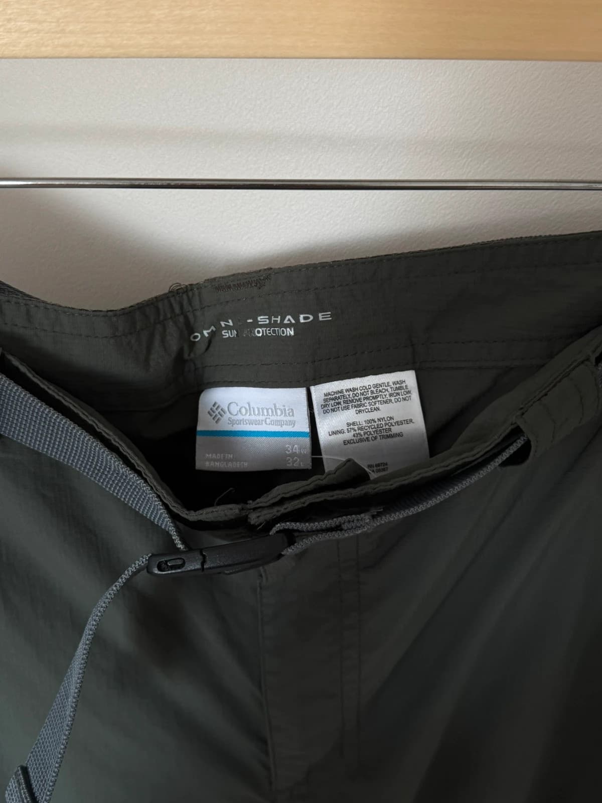Pantalon randonnée convertible short Columbia Omni-Shade vert kaki taille W34 L32/XL - FP260717 - Photo 3/12