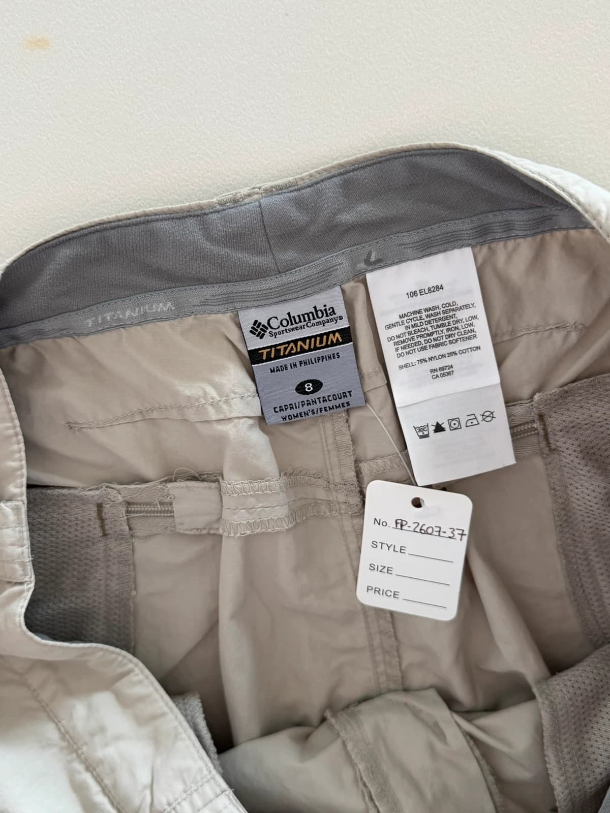 Pantacourt randonnée Columbia Titanium beige clair taille 40 - FP260737 - Photo 3/10