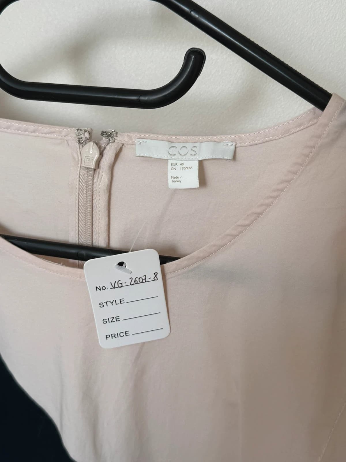 Top blouse COS color block rose poudré bleu marine taille 40/L - VG26078 - Photo 3/8
