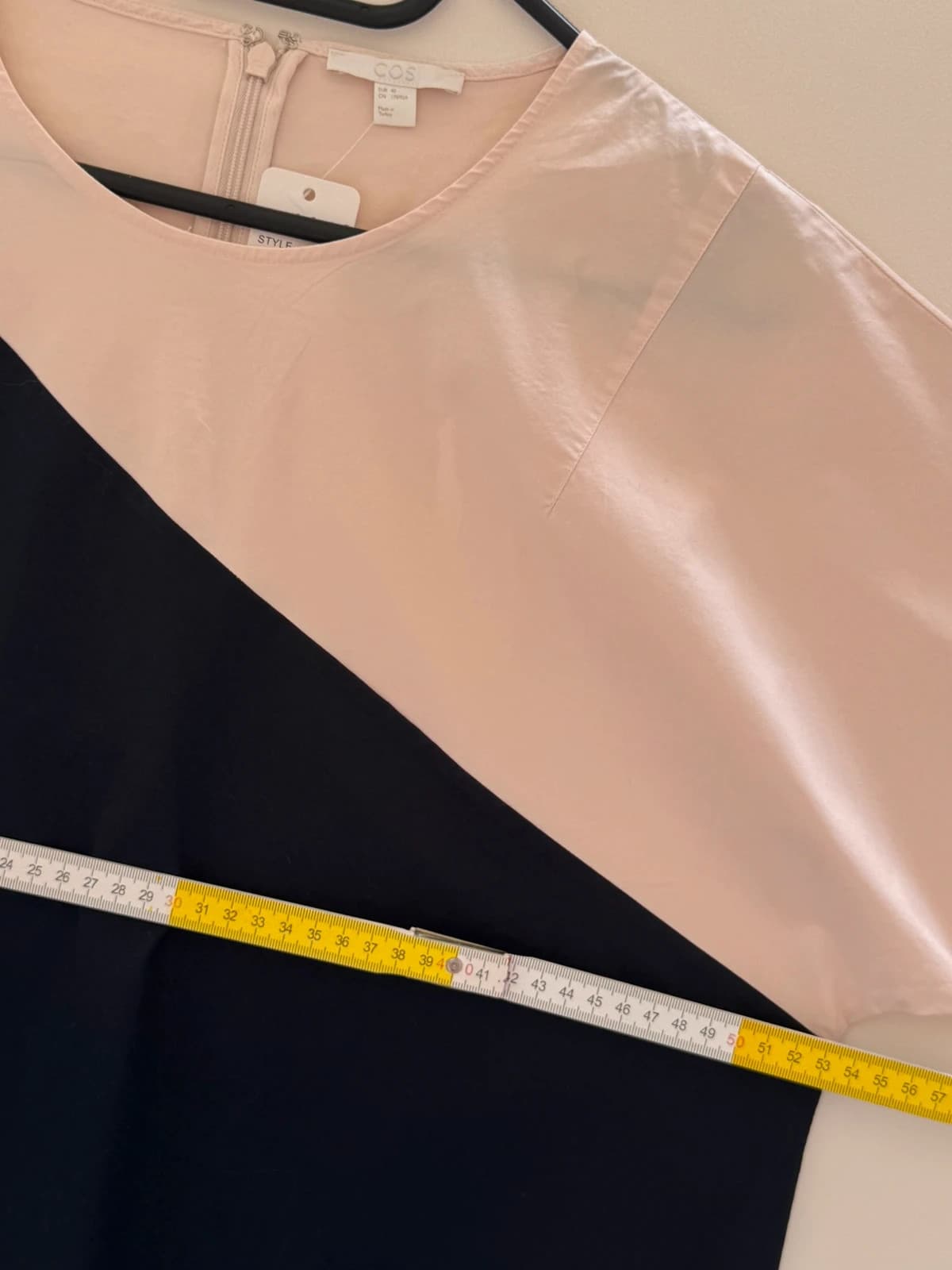 Top blouse COS color block rose poudré bleu marine taille 40/L - VG26078 - Photo 7/8