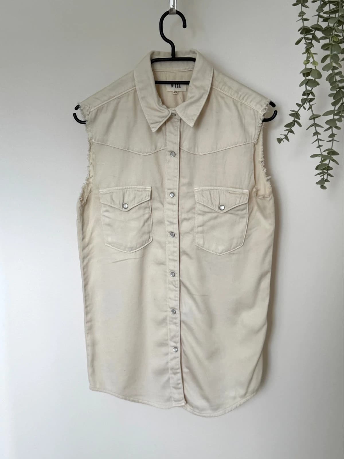 Chemise sans manches Diega denim écru western coton femme taille XS - VG26074 - Photo 2/8