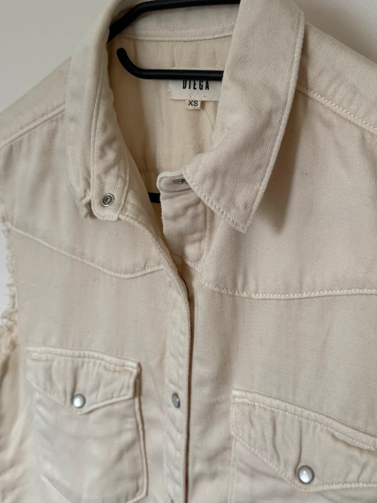 Chemise sans manches Diega denim écru western coton femme taille XS - VG26074 - Photo 5/8