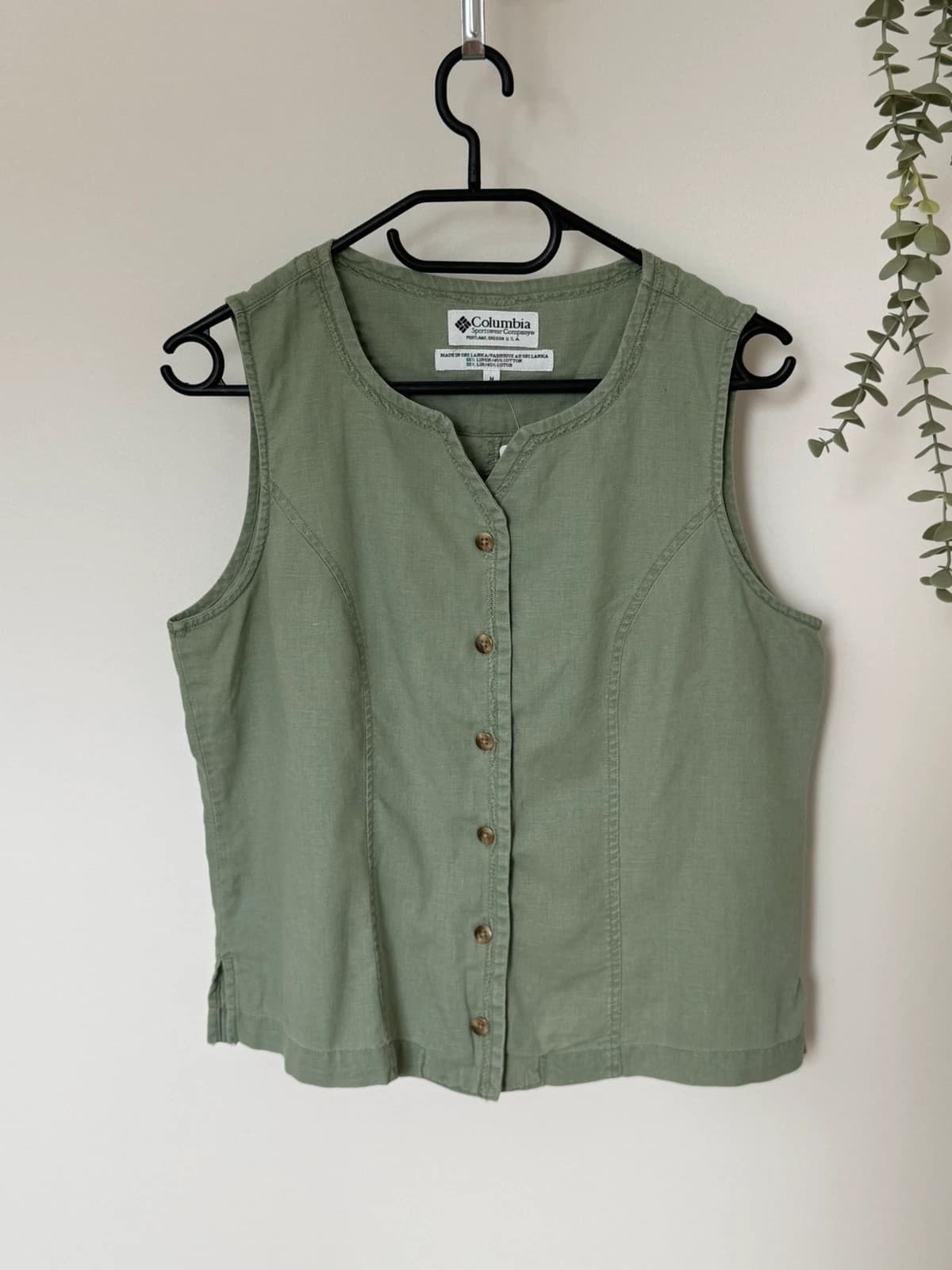Chemisier sans manches Columbia lin coton vert sauge femme taille M - FP2607103 - Photo 2/6