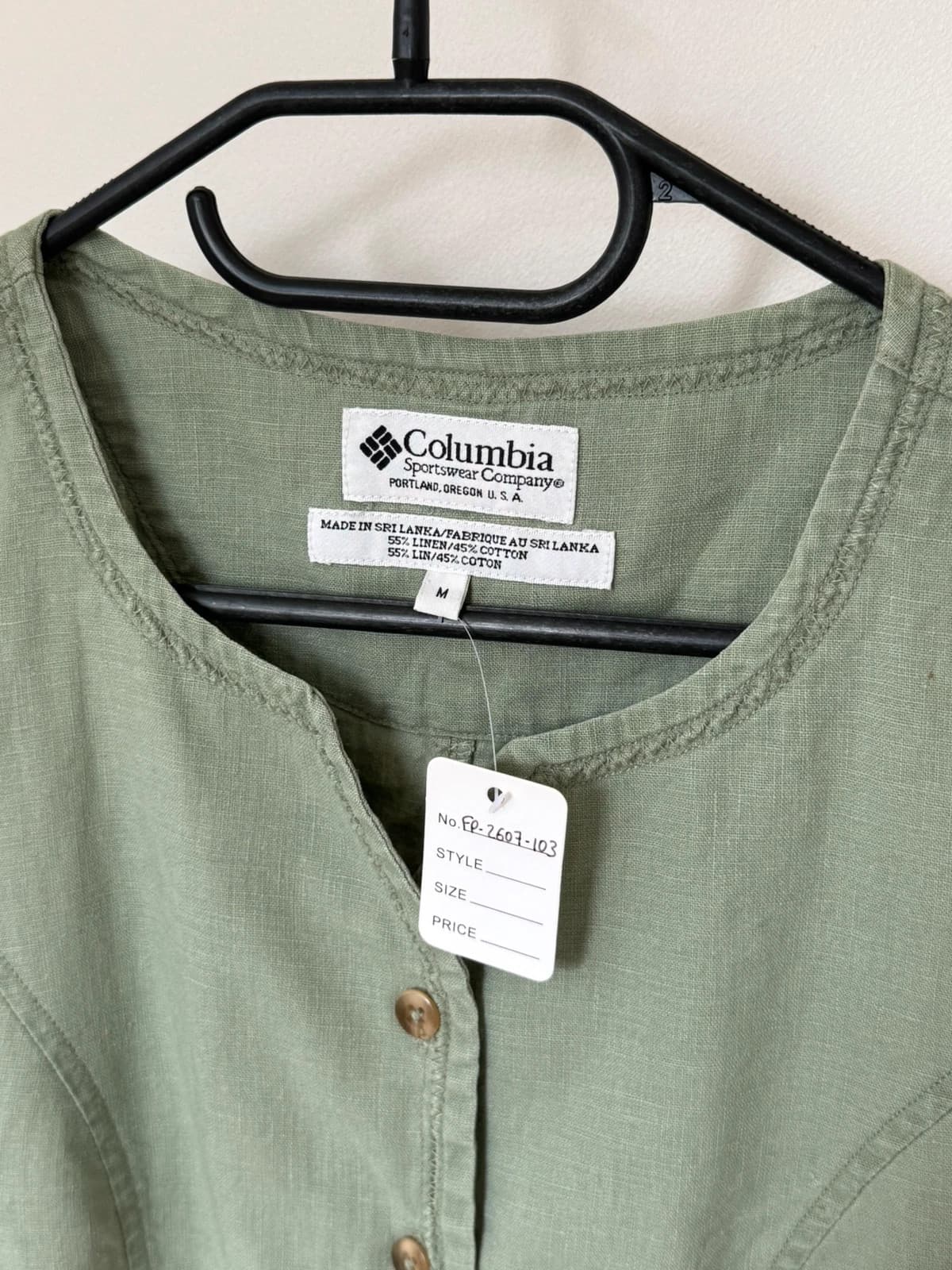 Chemisier sans manches Columbia lin coton vert sauge femme taille M - FP2607103 - Photo 4/6