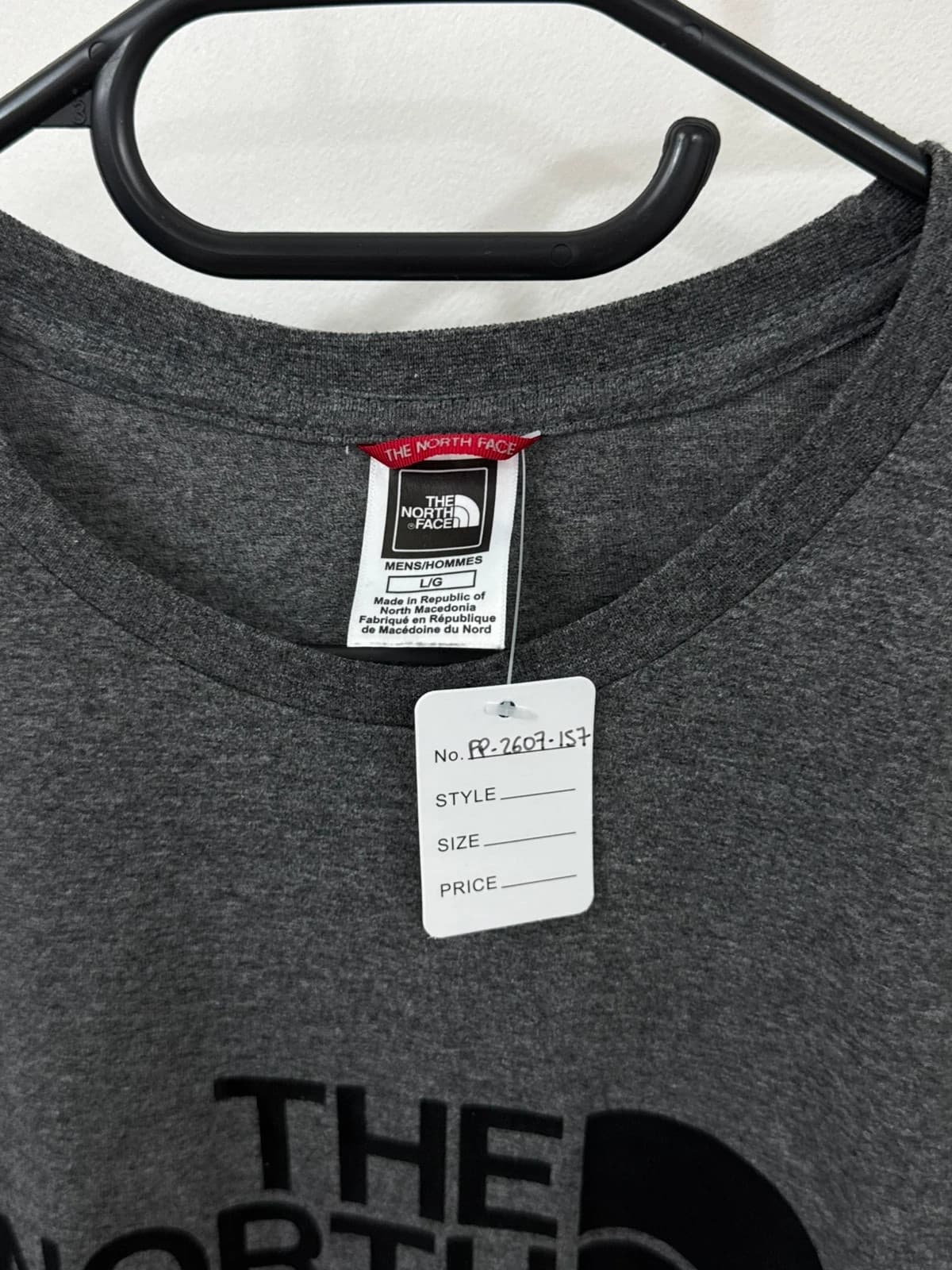 T-shirt The North Face gris anthracite chiné big logo taille L - FP2607157 - Photo 4/8