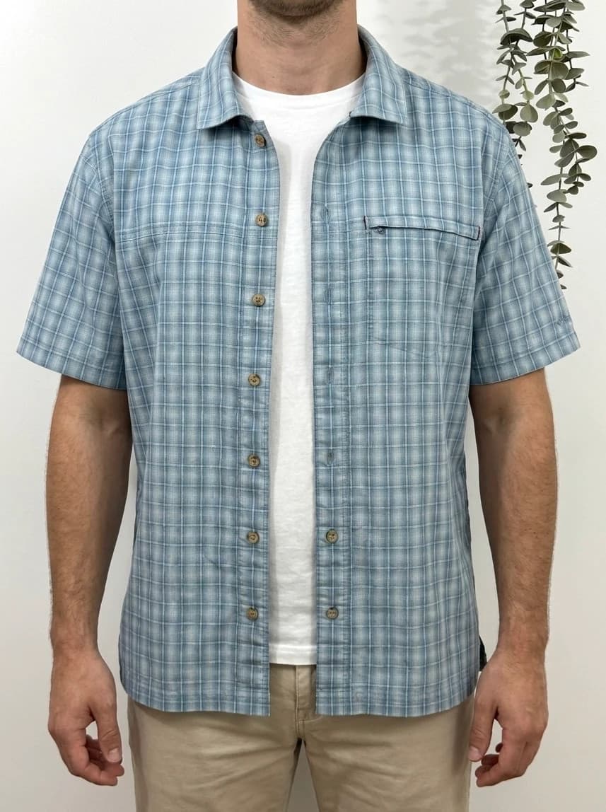 Chemise manches courtes Columbia Vertex carreaux bleu gris taille M - FP2607163 - Photo 1/7