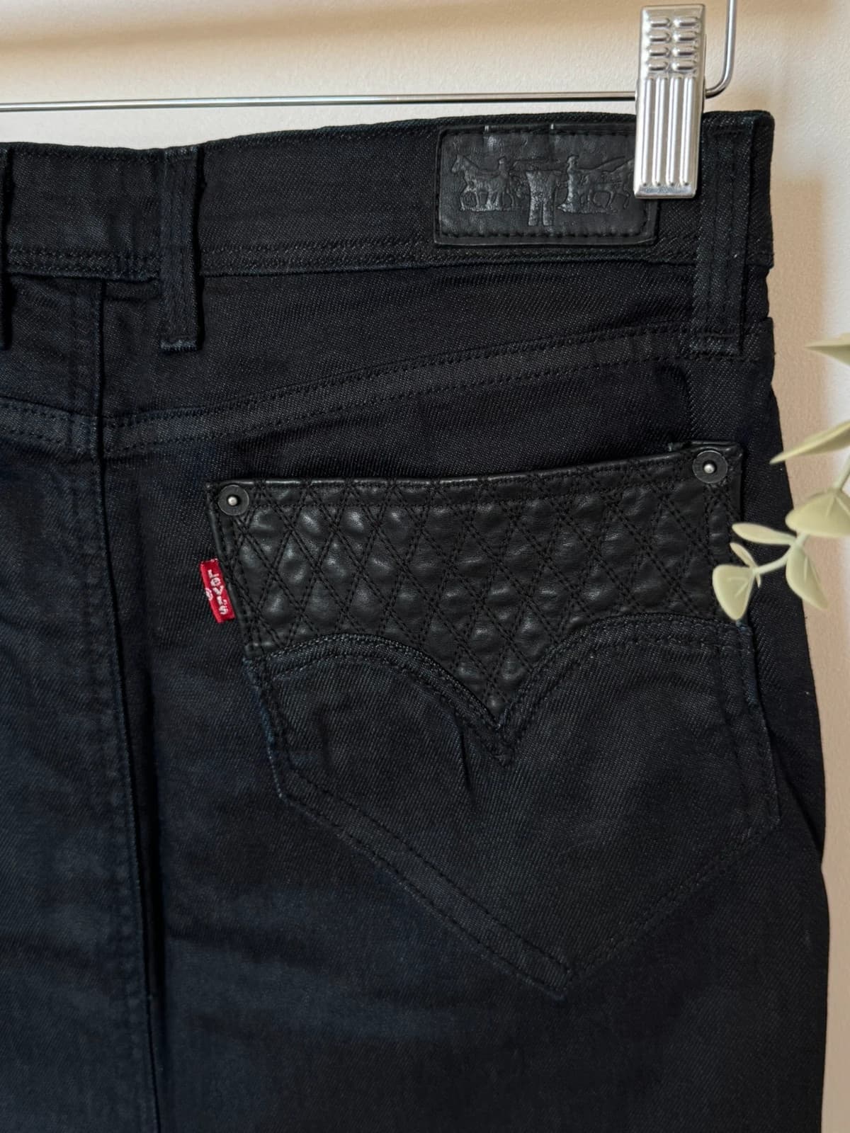 Jupe crayon Levi's noire denim poches matelassées taille M - VG260580 - Photo 6/10
