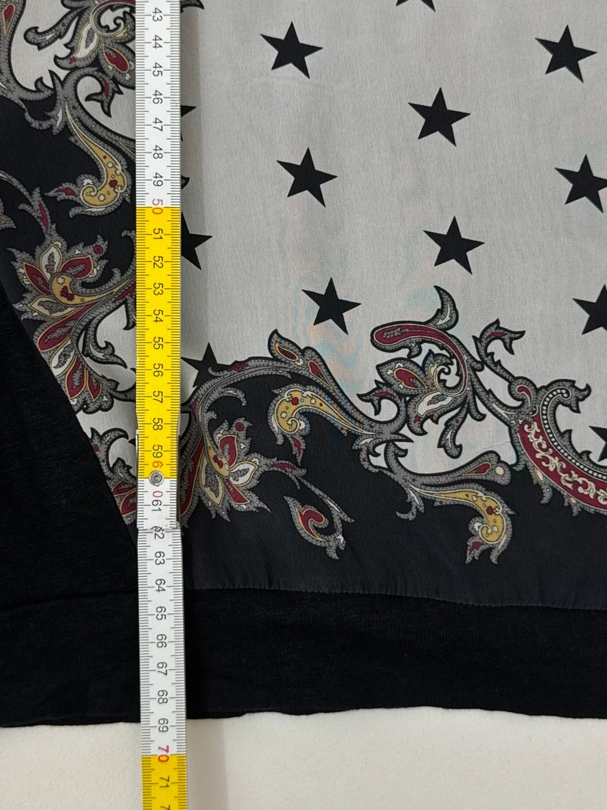 Top Sandro soie et lin imprimé étoiles paisley noir taille 2/M - DN26089 - Photo 10/10