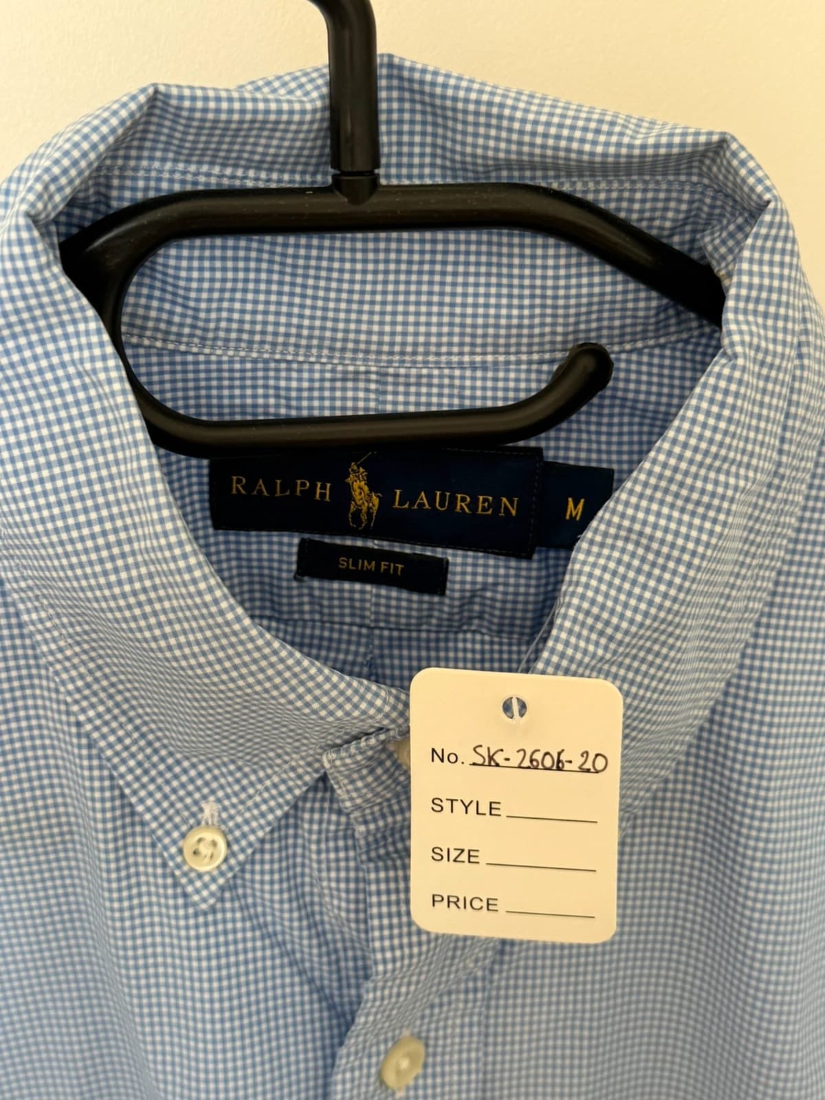 Ralph Lauren Slim Fit marškiniai mėlynai ir baltai langeliuoti, dydis M - SK260620 – nuotrauka 3/11