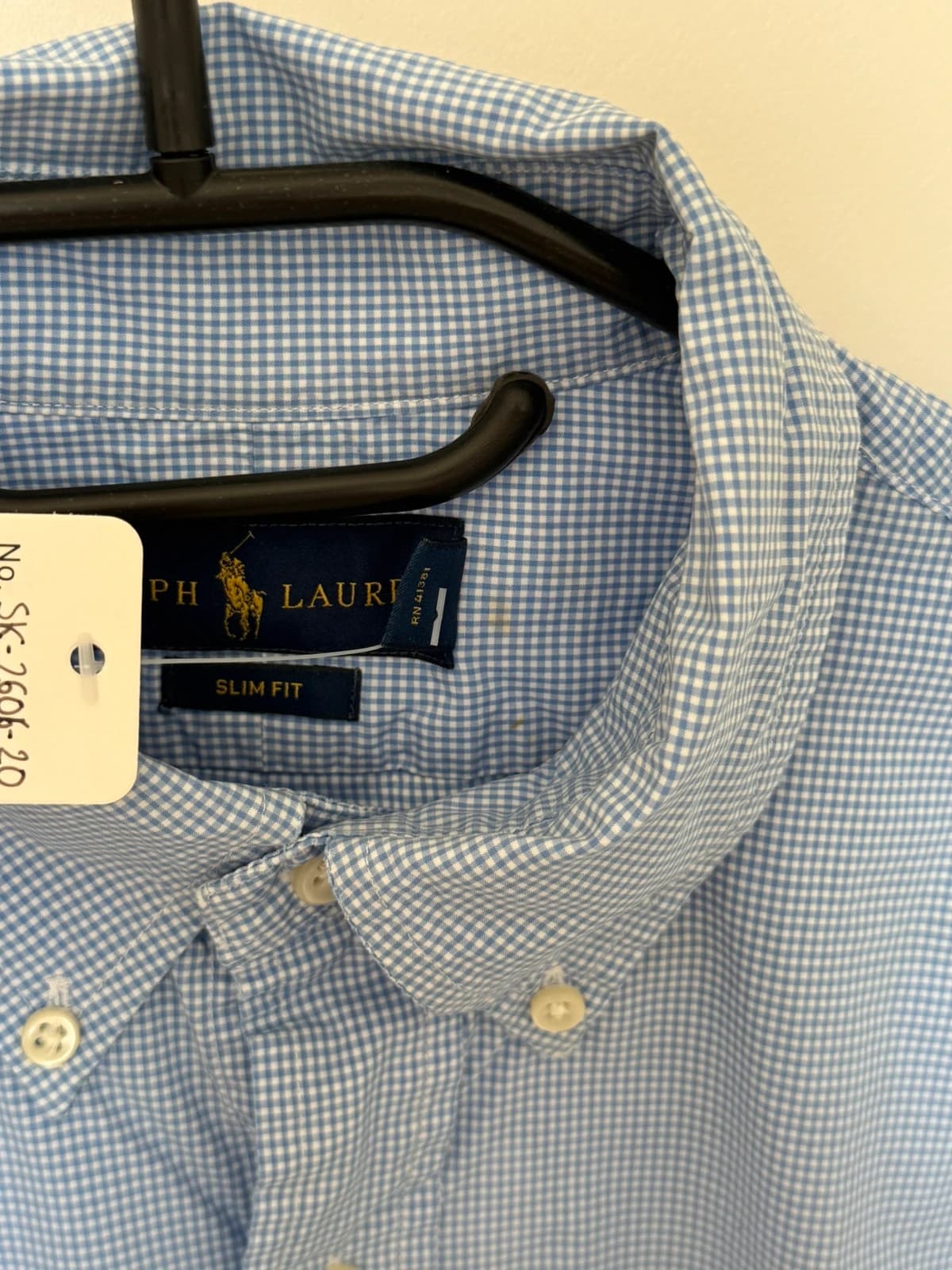 Ralph Lauren Slim Fit marškiniai mėlynai ir baltai langeliuoti, dydis M - SK260620 – nuotrauka 4/11