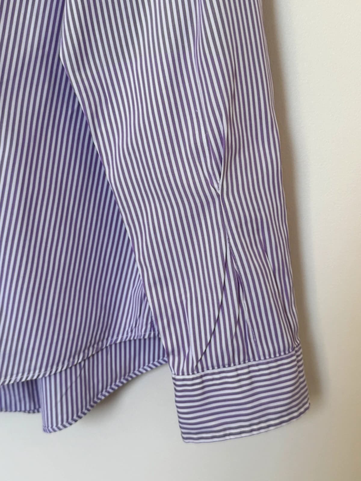 Polo Ralph Lauren dryžuoti marškiniai violetinė ir balta, Custom Fit, dydis XXL - VG260560 – nuotrauka 9/12