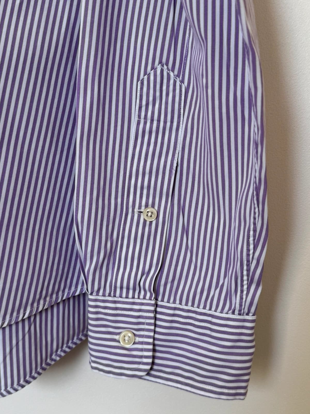 Polo Ralph Lauren dryžuoti marškiniai violetinė ir balta, Custom Fit, dydis XXL - VG260560 – nuotrauka 10/12