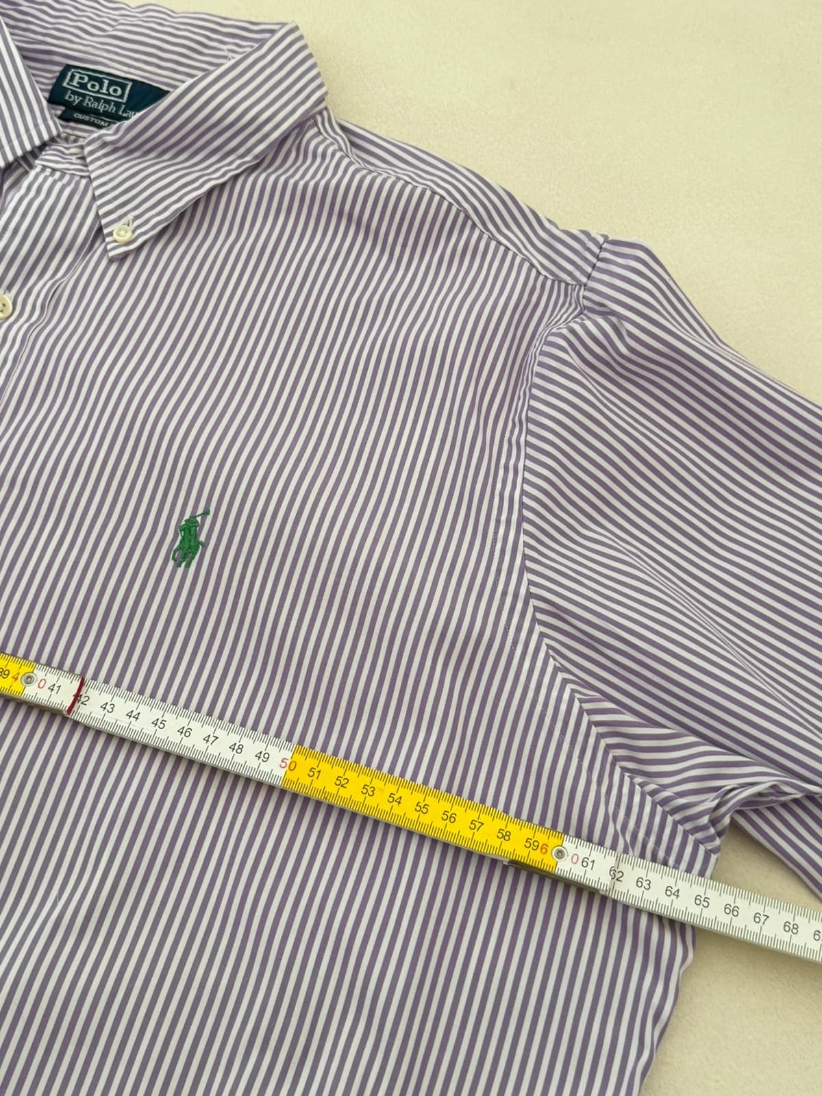 Polo Ralph Lauren dryžuoti marškiniai violetinė ir balta, Custom Fit, dydis XXL - VG260560 – nuotrauka 11/12