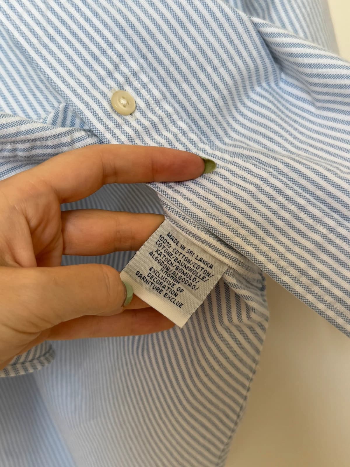 Marškiniai Ralph Lauren Classic Fit dryžuoti šviesiai mėlyni balti, premium logotipas, dydis S - VM2606136 – nuotrauka 5/10