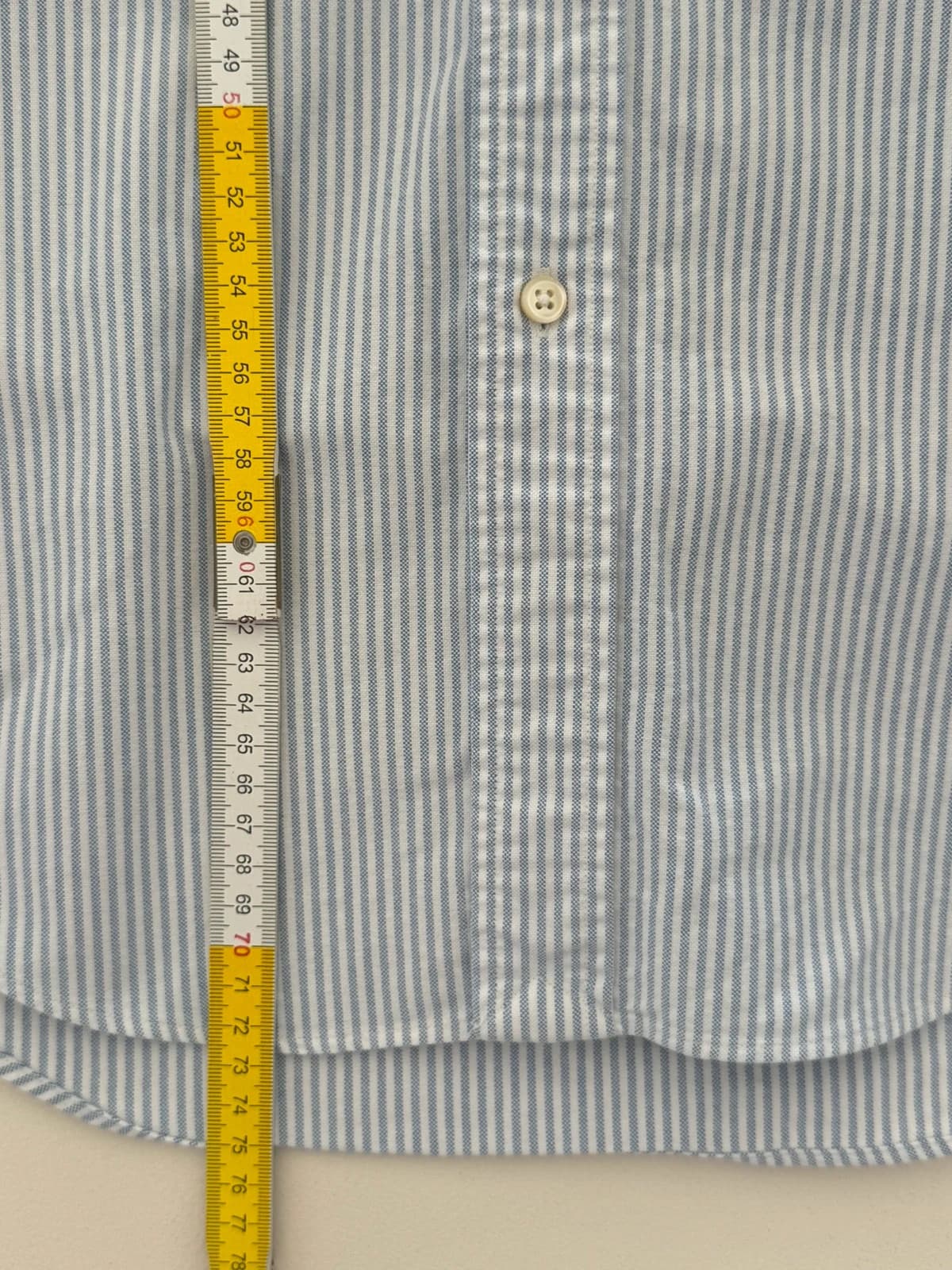 Marškiniai Ralph Lauren Classic Fit dryžuoti šviesiai mėlyni balti, premium logotipas, dydis S - VM2606136 – nuotrauka 10/10