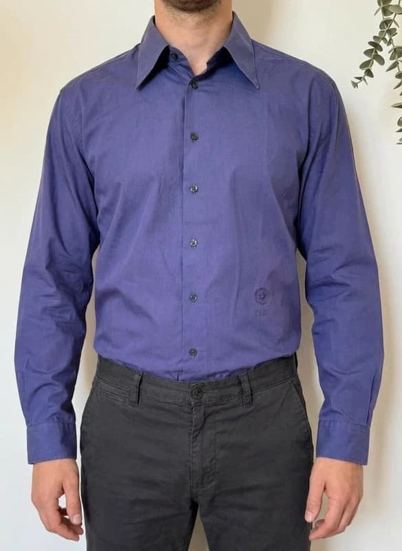 Chemise Versace Classic V2 violette logo brodé taille XL - VG260576 - Photo 1/11