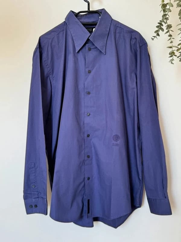 Chemise Versace Classic V2 violette logo brodé taille XL - VG260576 - Photo 2/11